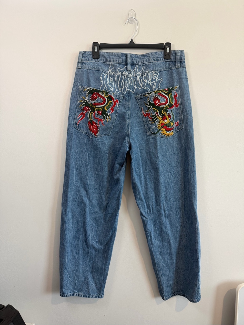 Ninth Ambush Relaxed Fit Men's Denim Jeans With Dragon Embroidered Pockets View 4
